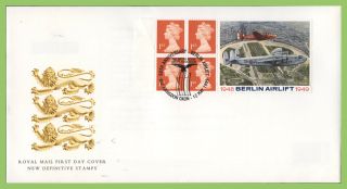 G.  B.  1999 Berlin Airlift Booklet Pane First Day Cover,  Raf Abingdon