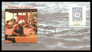 Mayfairstamps Us Fdc 2002 York Heritage Of Hawaii Maker Of Kapa York Fir