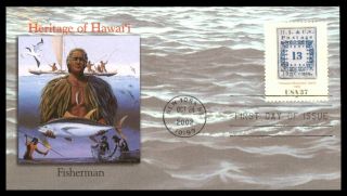 Mayfairstamps Us Fdc 2002 York Heritage Of Hawaii Fisherman York First D