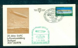 Germany 1978 25th Anniversary Of Eapc Cachet Cover With Zeppelin Picture