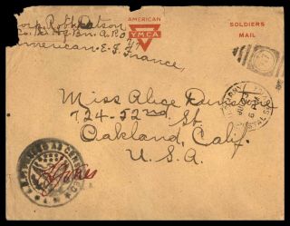 Mayfairstamps Us 1918 Aef 717 Wwi Censored To Oakland Ca Cover Wwb26927