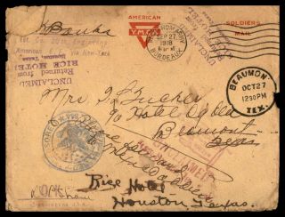 Mayfairstamps Us 1918 Aef 20th Engineering Wwi Returned To Sender To Texas Rice