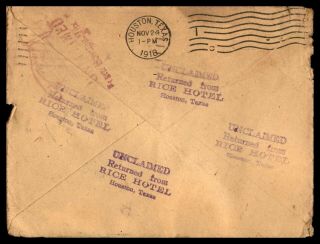 Mayfairstamps US 1918 AEF 20th Engineering WWI Returned to Sender to Texas Rice 2