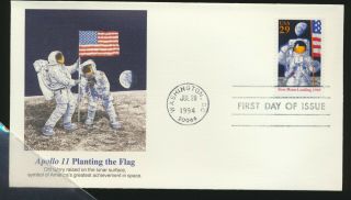 2841 Moon Landing 25th Anniv Fleetwood Fdc Honors Apollo 11 Planting The Flag