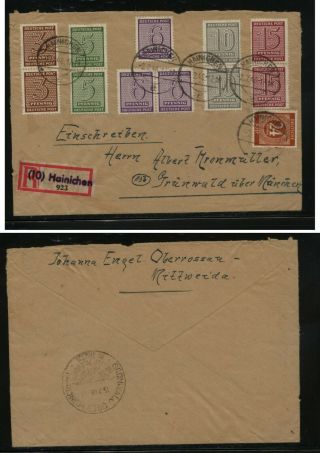 Germany,  Hainichen Soviet Zone Registered Cover Kl0715