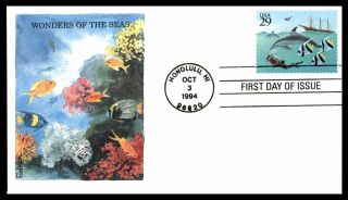 Mayfairstamps Us Fdc 1994 Wonders Of The Sea Fish & Dolphin First Day Cover Wwb_