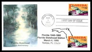 Mayfairstamps Us Fdc 1995 Florida Statehood Dual Cancels Edken First Day Cover W