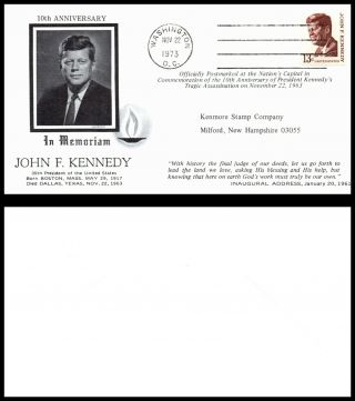 Us Cover 1973 Washington,  Dc (c9) 10th Anniv - In Memoriam John F.  Kennedy