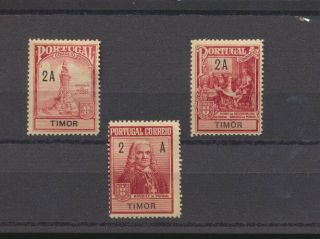 Timor 1925 Postal Tax Stamps Nh Complete Set Of 3