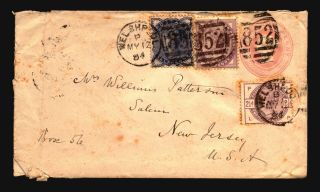 Great Britain 1884 Cover To Usa W/ Better / Light Crease - Z16447
