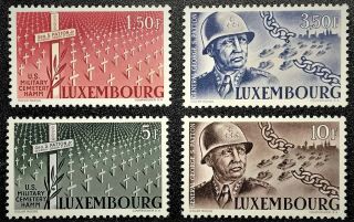 Luxembourg 242 - 245 1947 Complete Set Patton Nh Og Vf/xf (13 - 25)
