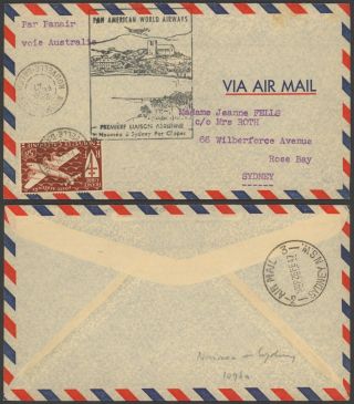 Caledonia 1947 - Air Mail Cover Flight To Sydney Australia 34820/6