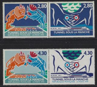France 1994 Opening Of Channel Tunnel Set Sc 2421 - 24 Nh