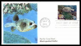 Mayfairstamps Pacific Coral Reef Black Spotted Puffer 2004 Fleetwood Cover Wwb_1