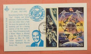 1992 Fdc 2634a Intl Space Year In Memoriam Apollo I Disaster