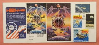 1992 Russia Apollo - Soyuz Joint Issue Fdc 2634a Cachet