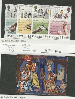 Pitcairn Islands,  Postage Stamp,  315 - 318,  319 Nh,  1988 Christmas