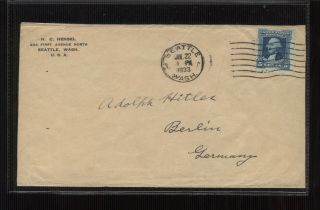 Usa - Seattle 1933 Cover Send Do Adolf Hitler In Berlin - Germany