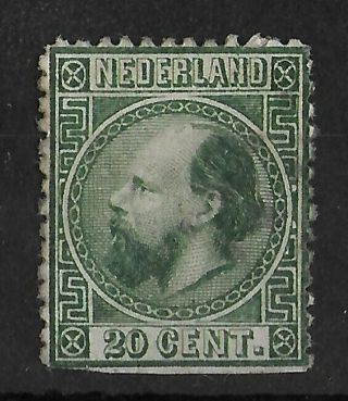 Netherlands 1867 - 1868 Lh 20c Dark Green Nvph 10iid Cv €1500