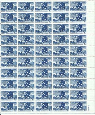 Us Scott C53 Sheet Of 50 Alaska Statehood Stamps 7 Cent Face Mnh