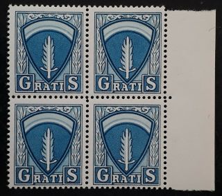 Rare 1948 Germany (allied Occ) Military Forces Block Of 4 Travel Permit Stamps