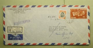 Dr Who 1968 Thailand Bangkok Registered Airmail To Usa E43853