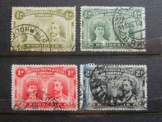1925 Rhodesia Sc 101 - 103 (sg 119.  130) Cat $19