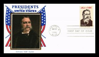 Dr Jim Stamps Us Chester A Arthur Presidents Colorano Silk Fdc Cover Chicago