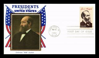Dr Jim Stamps Us James Garfield Presidents Colorano Silk Fdc Cover Chicago