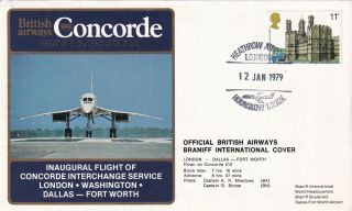 (28739) Gb Cover Concorde 1st Flight London Washington Dallas Fort Worth 1979