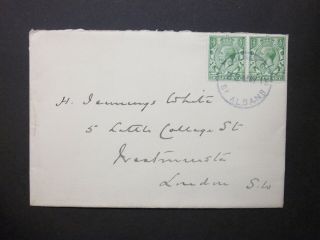 Gb Hertfordshire 1915 Kgv 1/2d X2 Envelope Colney St St Albans Rubber To London