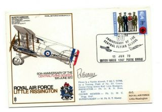 1972 Raf Museum Sc21 Cover - Central Flying School - Signed R N Swan