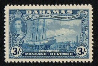 Bahamas.  1938 - 1948 King George Vi.  3 Sh.  Sg 190.  Sc 144.  Mlh