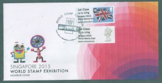 Gb Singapore 2015 Post And Go Machin & Union Flag On Official Souvenir Cover