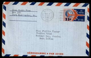 Mayfairstamps Us 1963 Fort Washington To Jamaica Montego Bay Aerogramme Wwb24163
