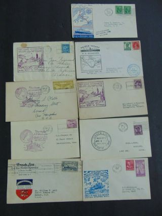 9 Vintage Maiden / First Voyage Letters - 1930 