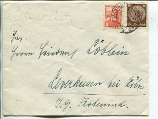 Austria And Germany Mixed On Cover To Germany,  Wimpassing Im Schwarzatale 1938