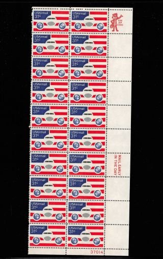 Block Of 20 U.  S.  Mnh 31c Plane,  Globes & Flag Airmail Stamps C90 142250