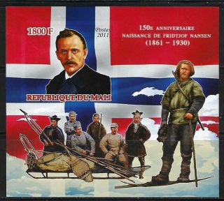 M1713 Nh 2011 Imperf Souvenir Sheet Of Arctic Exployer Fridtjof Nansen