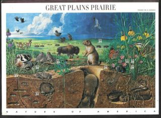 2000 Mnh/sa Sheet Of 10 Sc 3506 Below Face 34 - Cent Great Plains Prairie Imp.  Rev