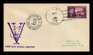 Us Cover Navy Last Day Postal Service Uss Cape Esperance York 1946