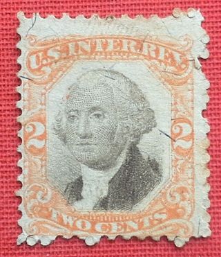 Us Stamp 1871 Scott R135a R12 Cv $800.  00 [mng,  2c,  Inter Revenue,  Genuine] Rare
