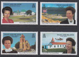 Falkland Is 1996 Royal Visit Princess Anne Set Sg757 - 760 Mnh