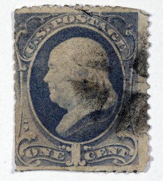 Two Rare U.  S.  Stamps 1870 - 1871: Franklin 1¢ (scott 134),  Jackson 2¢ (scott 135)