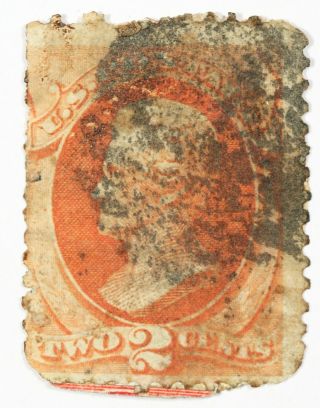 Two Rare U.  S.  Stamps 1870 - 1871: Franklin 1¢ (Scott 134),  Jackson 2¢ (Scott 135) 3