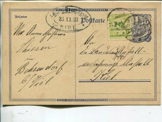 Germany Infla Post Card 22.  11.  1923