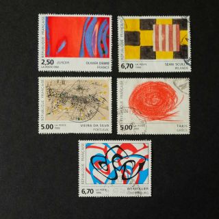 France Various Art Stamps - French Olivier Debré Sean Scully Takis Wercollier