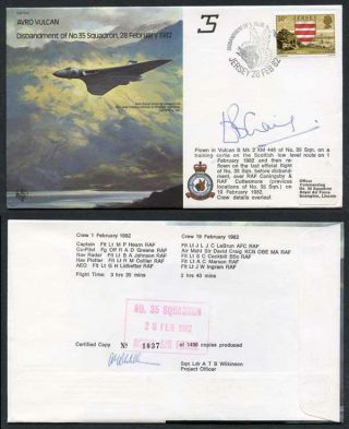 B42c Avro Vulcan Disbandment Of No.  35 Squadron Signed By Acm Sir David Craig