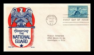 Dr Jim Stamps Us National Guard First Day Cover Scott 1017 Ken Boll Cachet