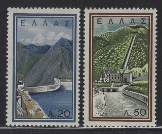 Greece 1962 National Electrification Set Sc 728 - 34 Nh